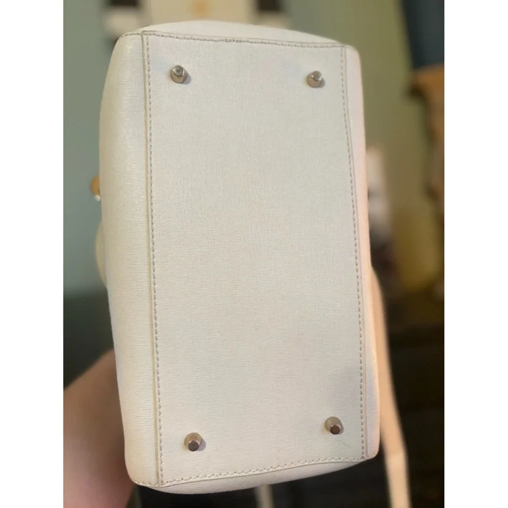 Furla‎ Cream Satchel with Gold Hardware